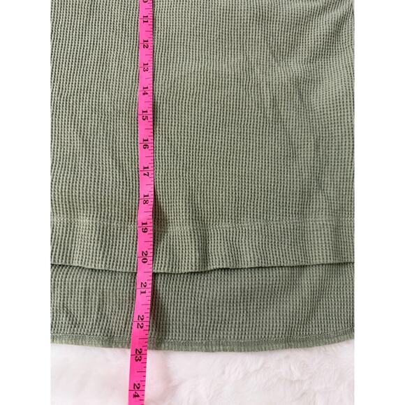 Anthropologie Nori Waffle Thermal Top Sage Green Oversized Boxy Long Sleeve XS - Picture 12 of 12